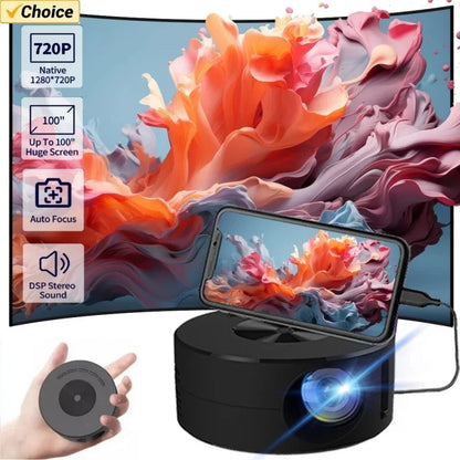 "YT200 Smart HD Projector – Auto Focus, 1080P Decoding, Portable Home & Outdoor Cinema"