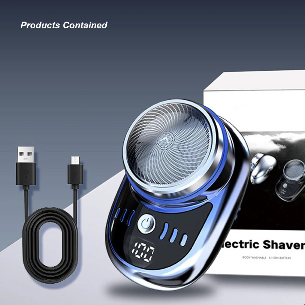 "Ultra-Compact Electric Travel Shaver for Men – Waterproof & Rechargeable"